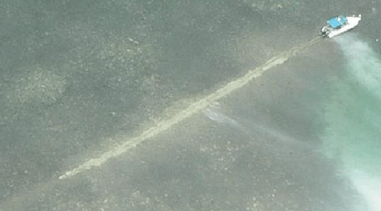 Example of a propeller scar